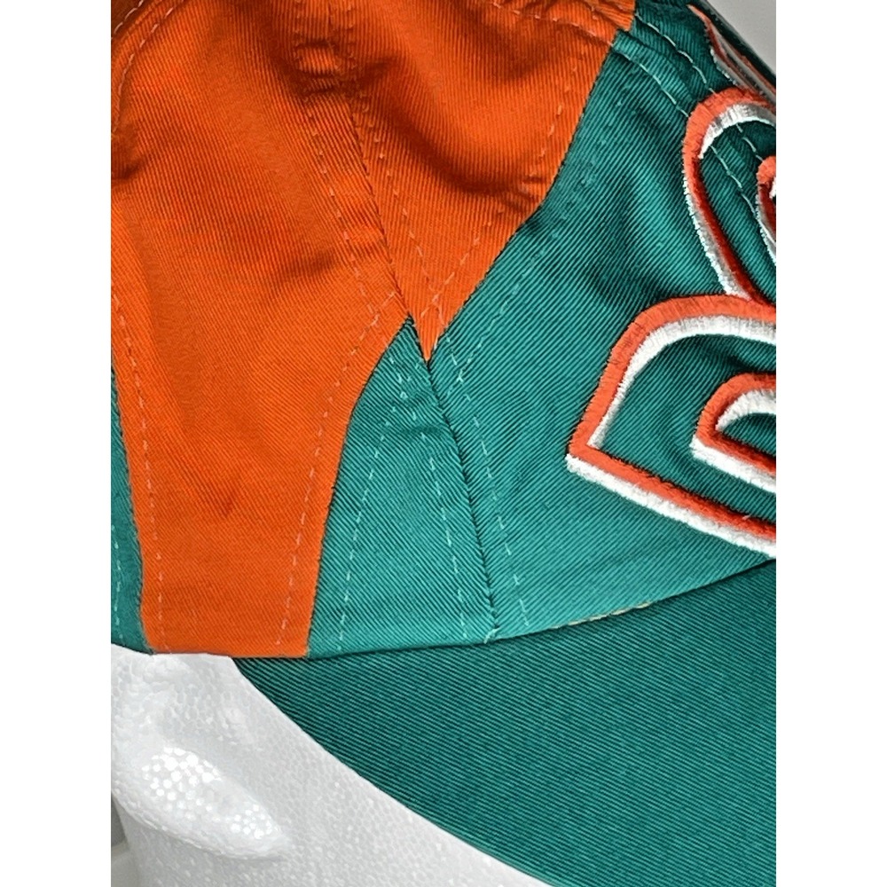 Miami Dolphins The Game Big Logo Spellout Hat Cap Teal Orange NFL VTG 90’s RARE - Picture 6 of 16